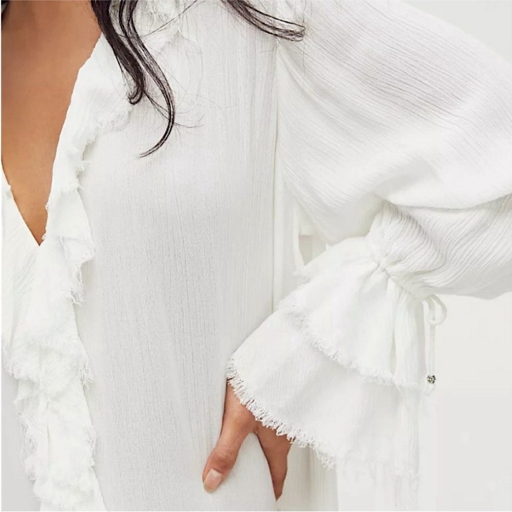 Free People Dreamy White Maxi Ruffle Sweet Darlin Dress - Picture 7 of 14